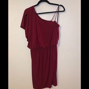 Red One Shoulder Evening Dress